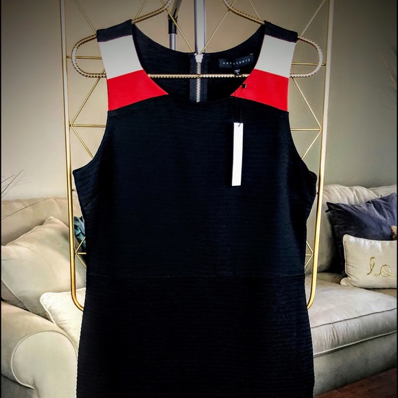 NWT Anthropologie Sanctuary Textured Color Block Asymmetrical Dress Size L - Picture 3 of 14